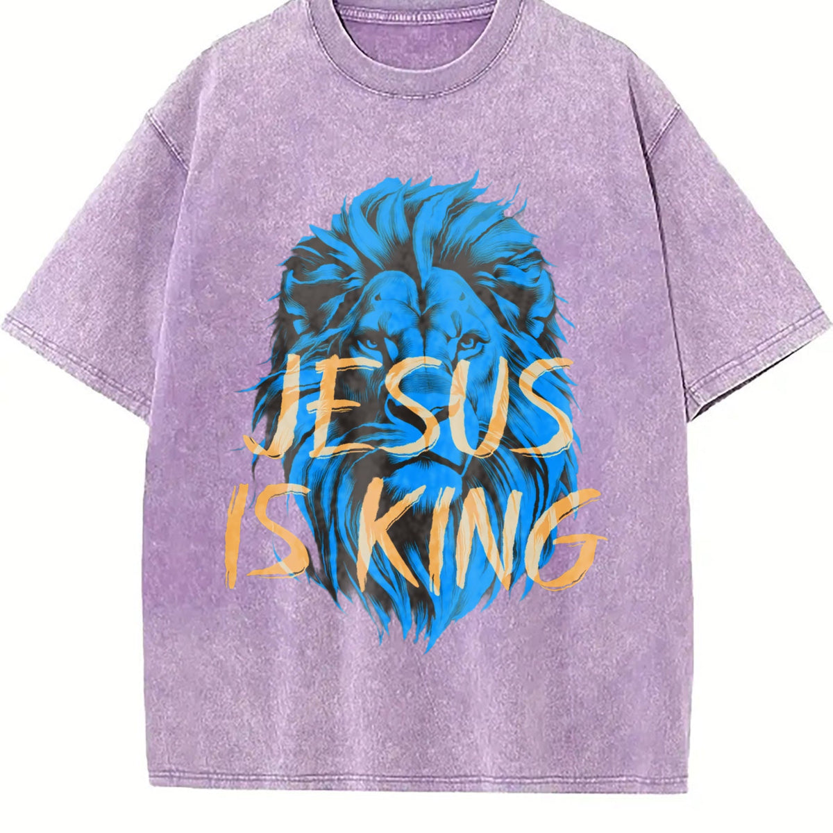 Jesus Is King Blue Lion Vintage Washed T-Shirt product image 6