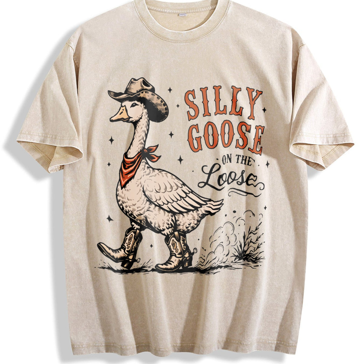 Silly Goose Cowboy : Western Animal Vintage Washed T-Shirt product image 1