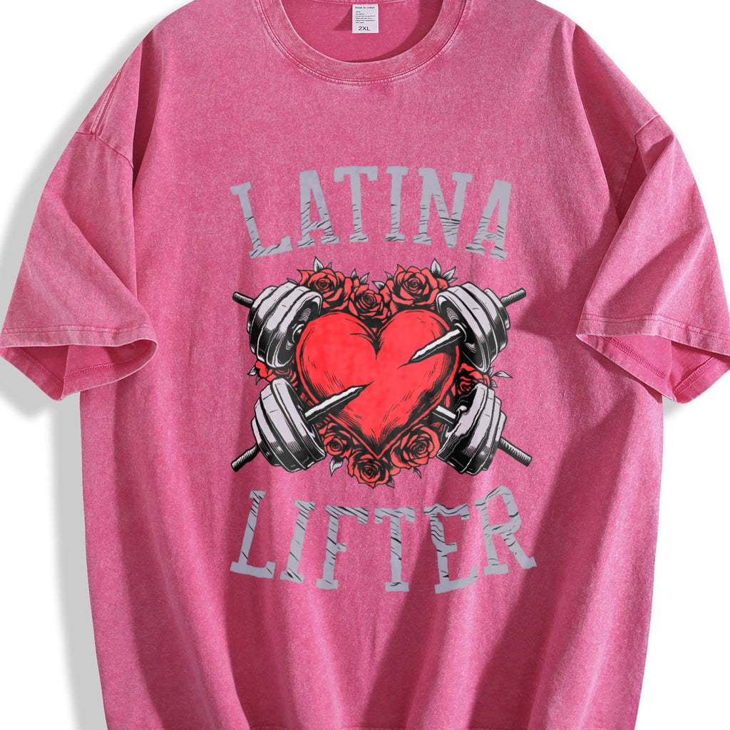 Latina Lifter Spanish Gym Barbell Heart Hispanic Vintage product image 7