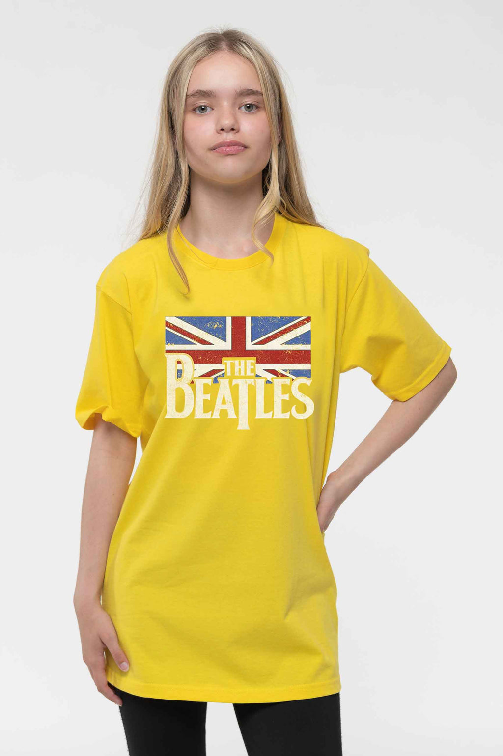 The Beatles Kids Logo & Vintage Flag Yellow Tee product image 1