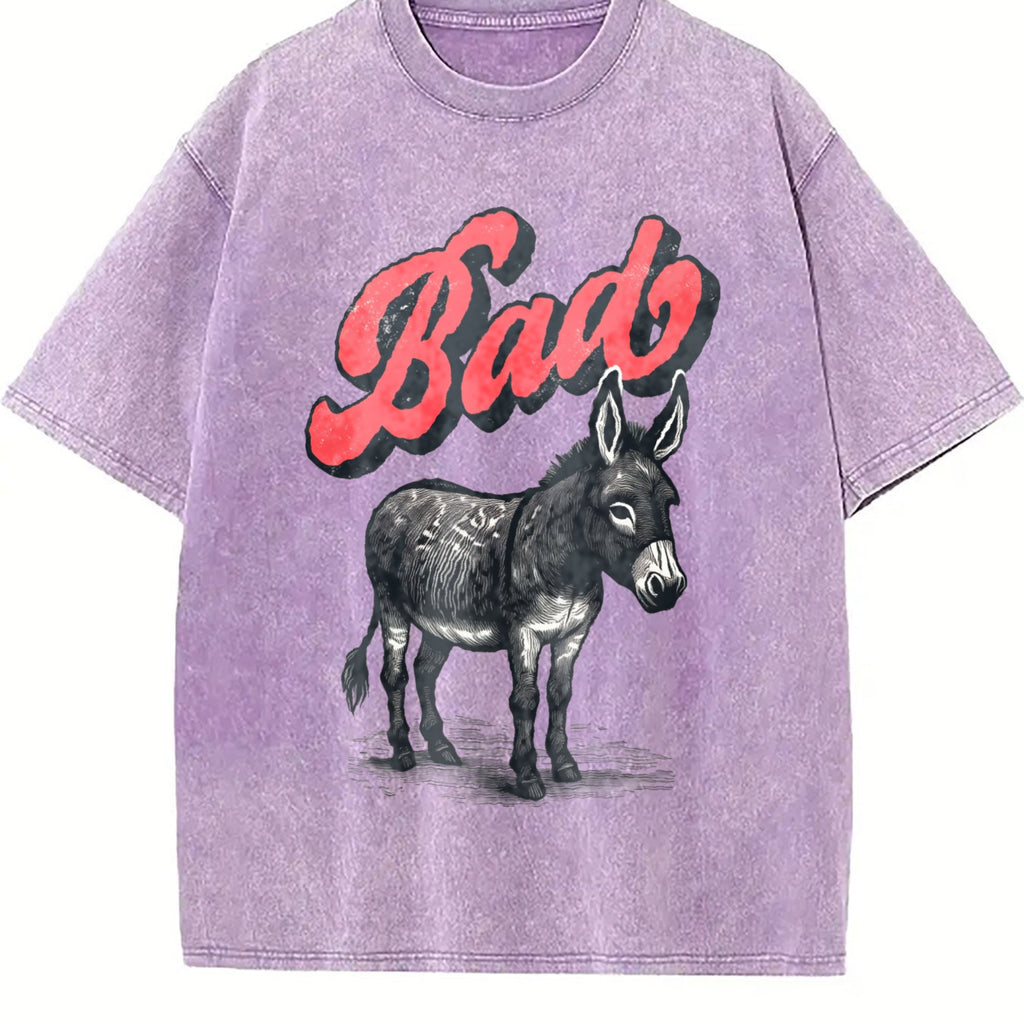 Funny Bad Ass Donkey 90s Vintage Washed T-Shirt product image 6