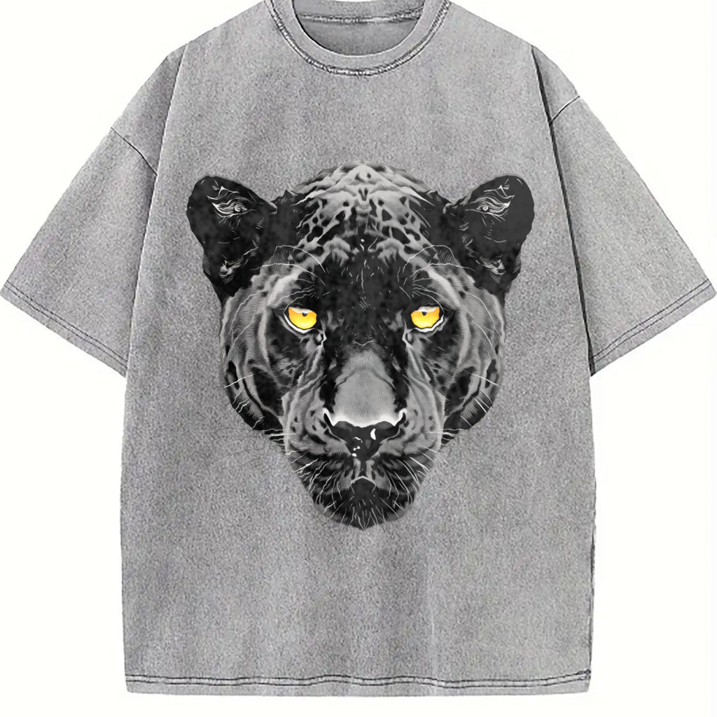 Black Panther Halftone Yellow Eyes Vintage Washed T-Shirt product image 5