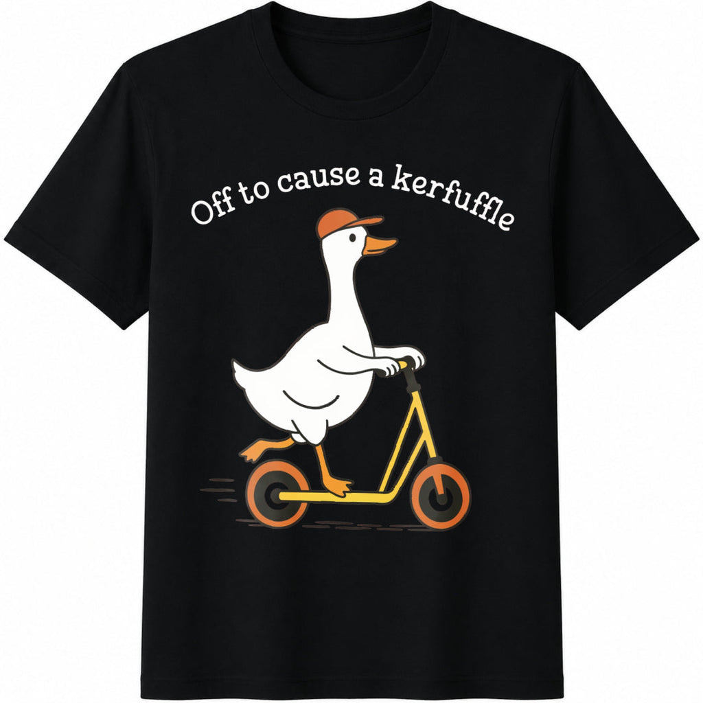 Off To Cause A Kerfuffle Funny Goose Scooter Silly Duck product image 1