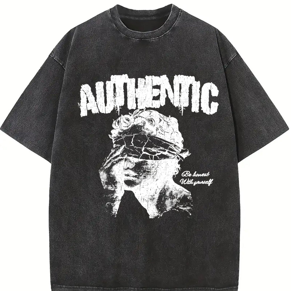 Authentic Blindfolded Statue Vintage Washed T-Shirt product image 2