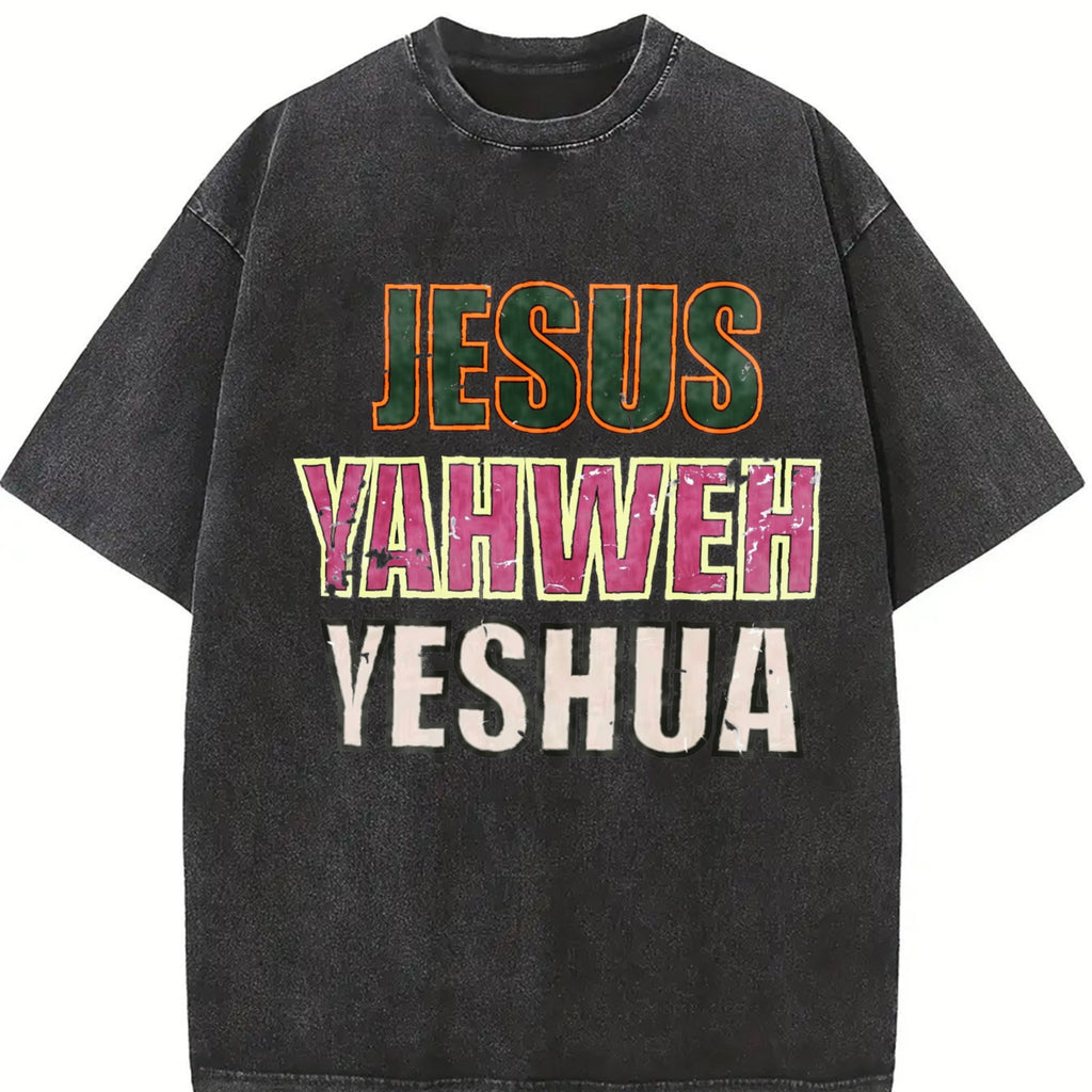 Jesus Yahweh Yeshua Religious Text Vintage Washed T-Shirt product image 2