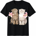 Cute Cats Listening Music Cotton T-Shirt product image 1