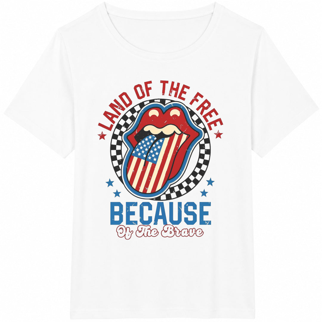 Land Of The Free Because Of Brave Cotton T-Shirt product image 2