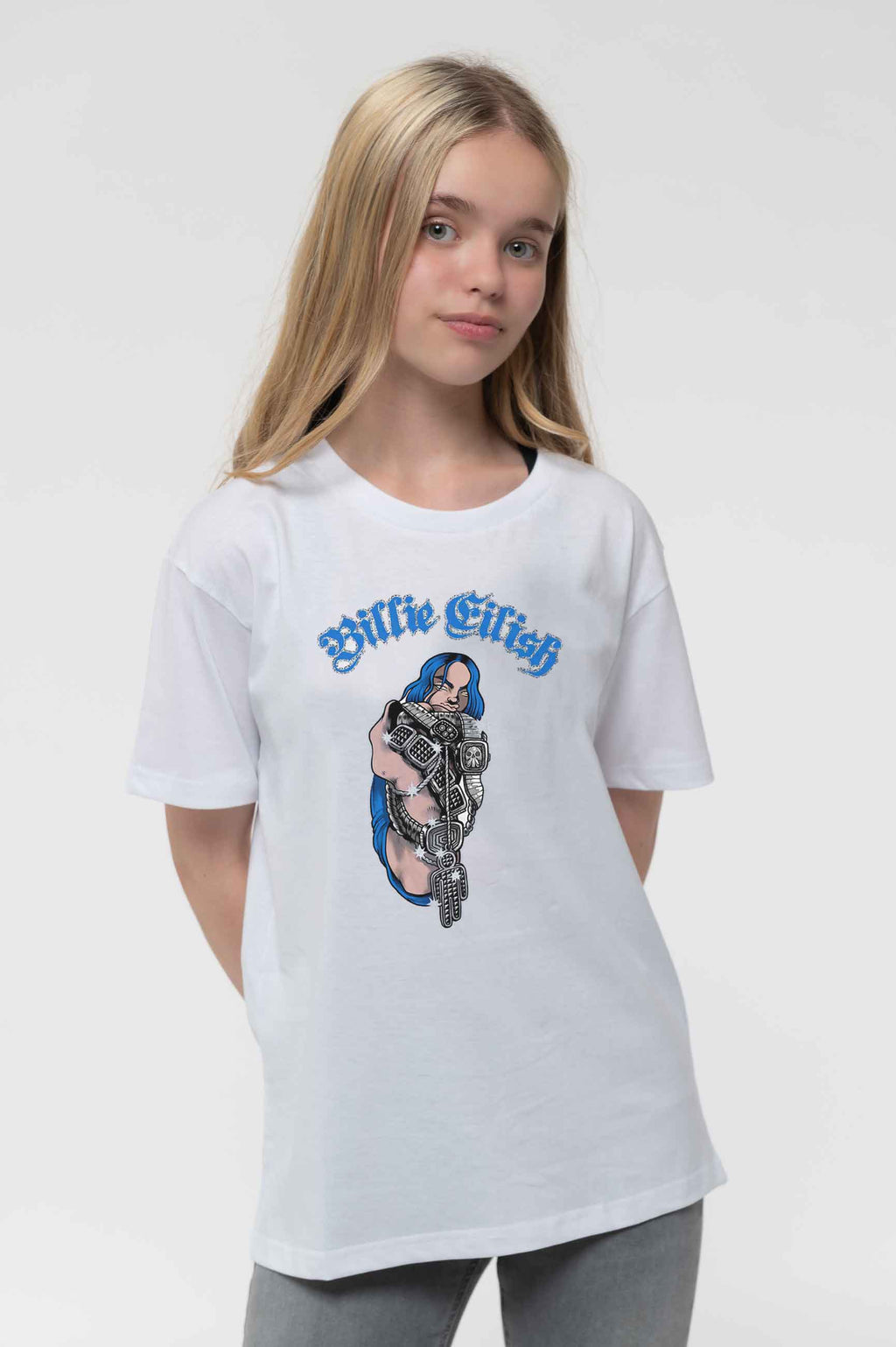 Billie Eilish Kids Bling Logo White T Shirt product image 1