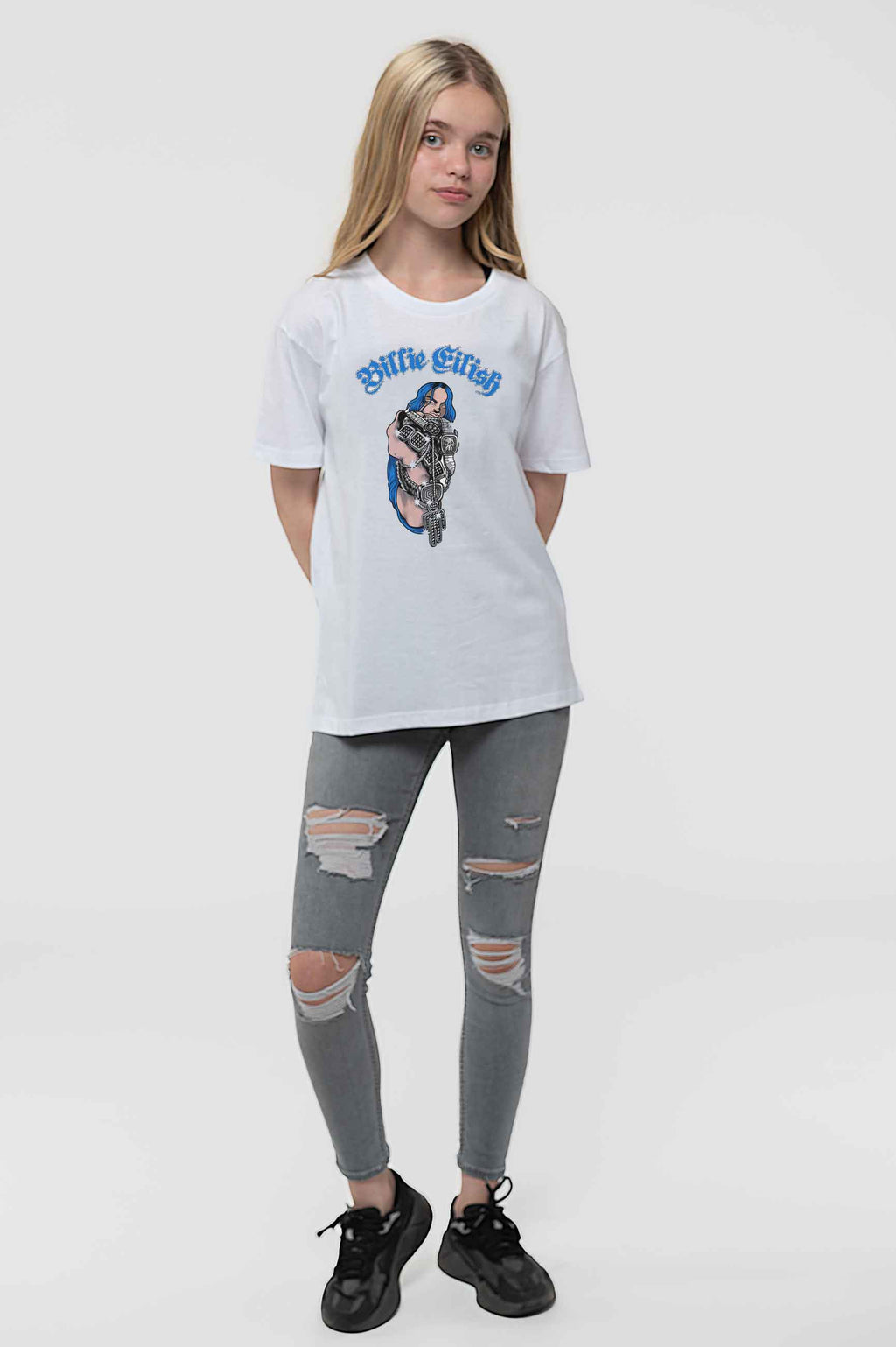 Billie Eilish Kids Bling Logo White T Shirt product image 2