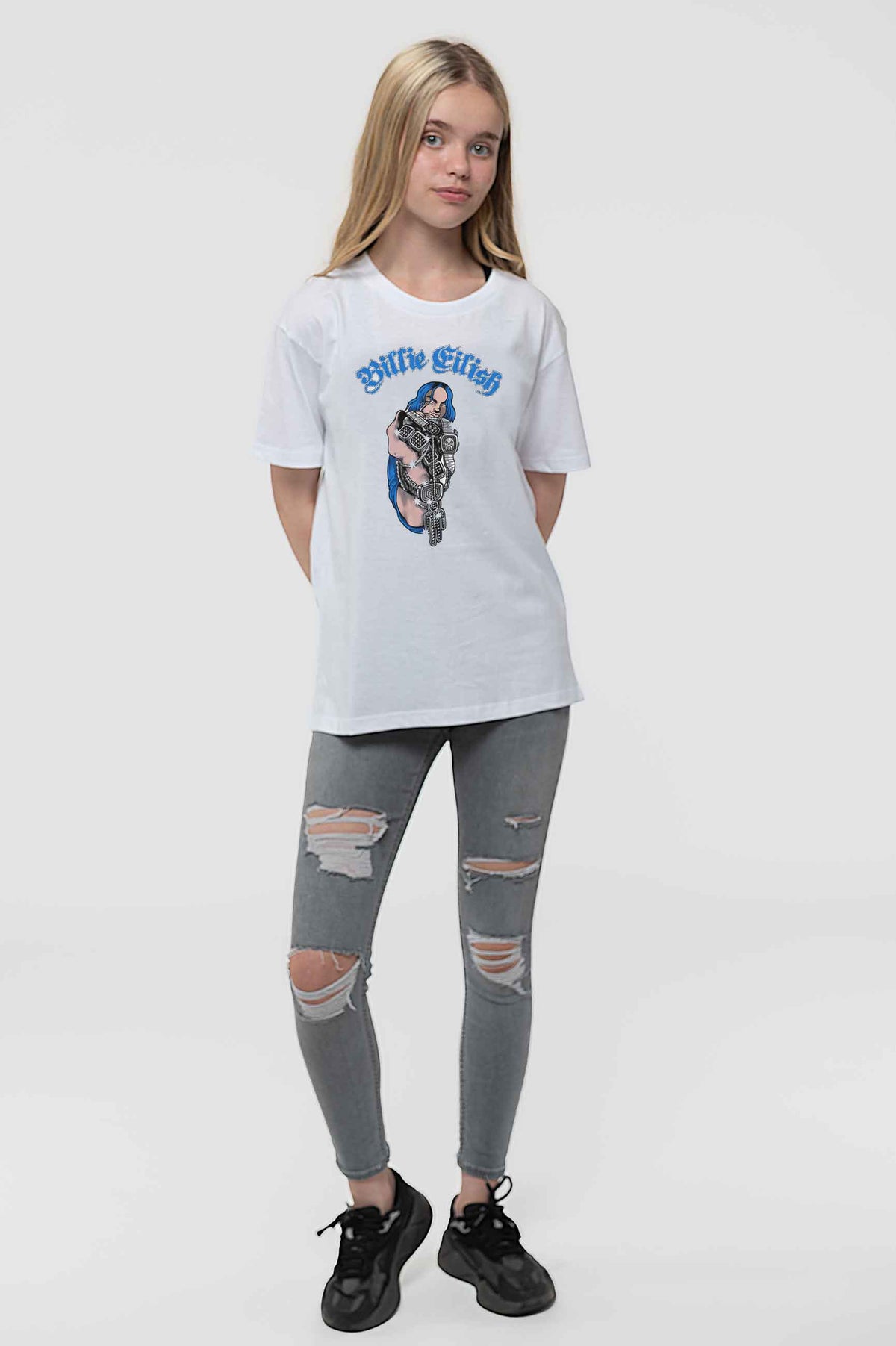 Billie Eilish Kids Bling Logo White T Shirt product image 2
