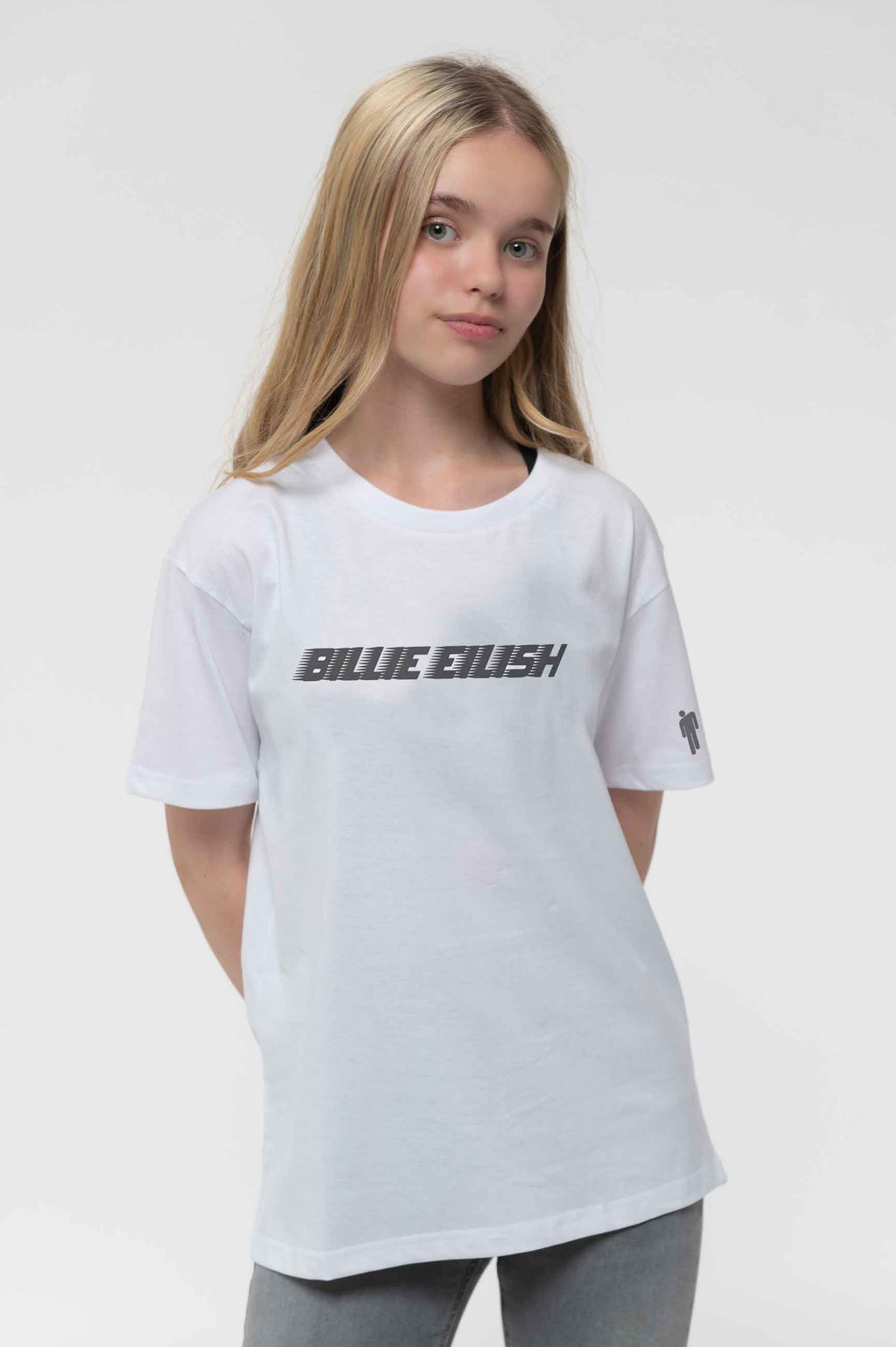 Billie Eilish Kids Black Racer Logo T Shirt product image 1