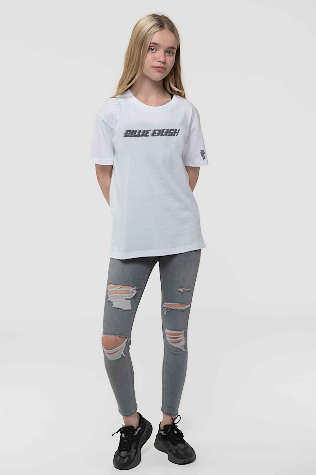 Billie Eilish Kids Black Racer Logo T Shirt product image 2