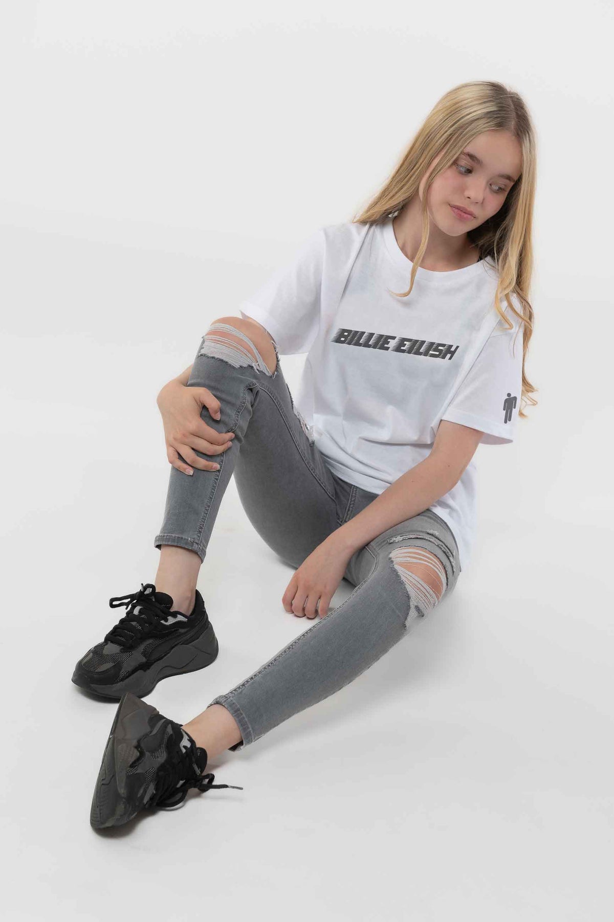 Billie Eilish Kids Black Racer Logo T Shirt product image 5