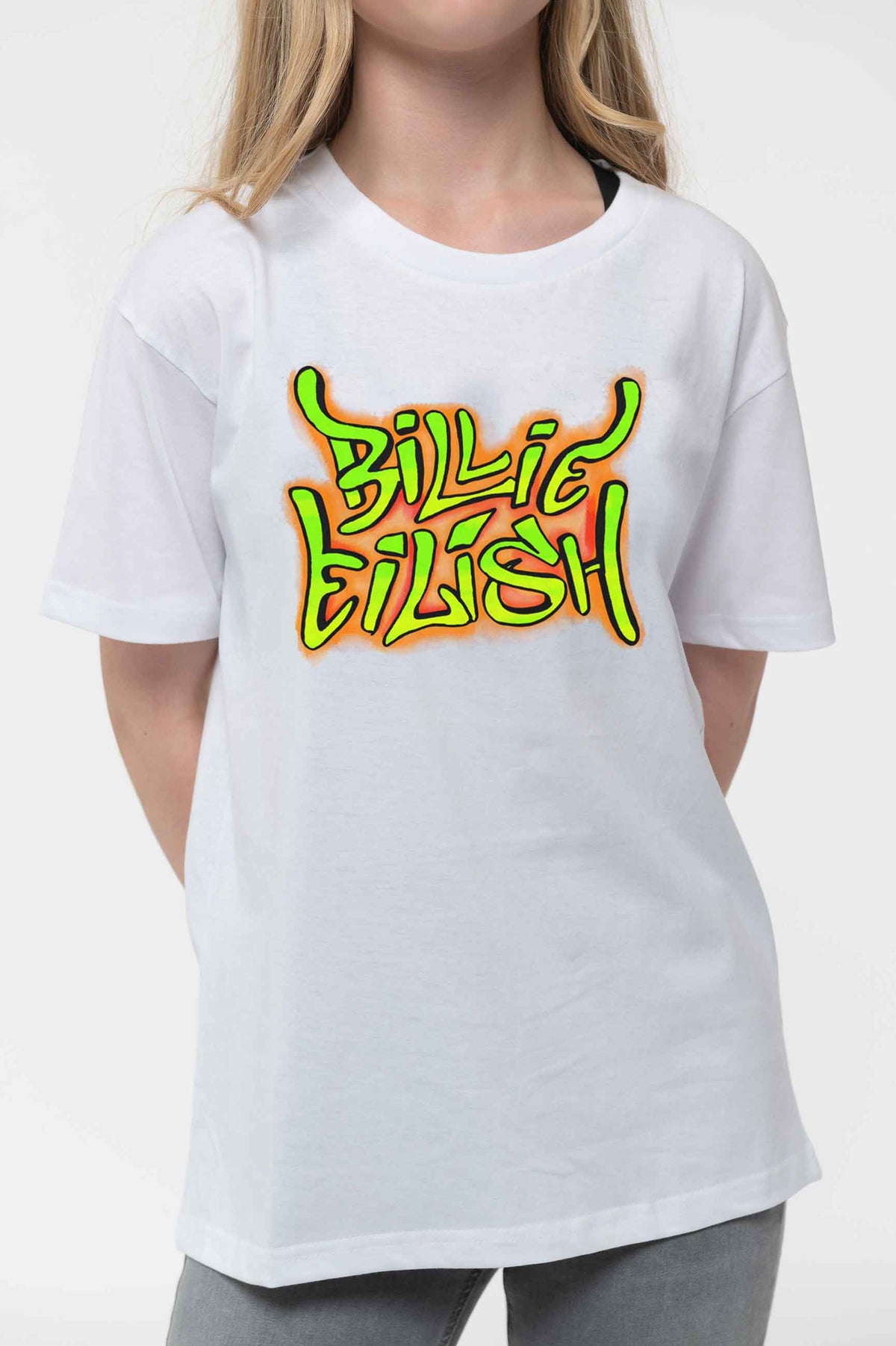 Billie Eilish Kids Graffiti Logo White T Shirt product image 3