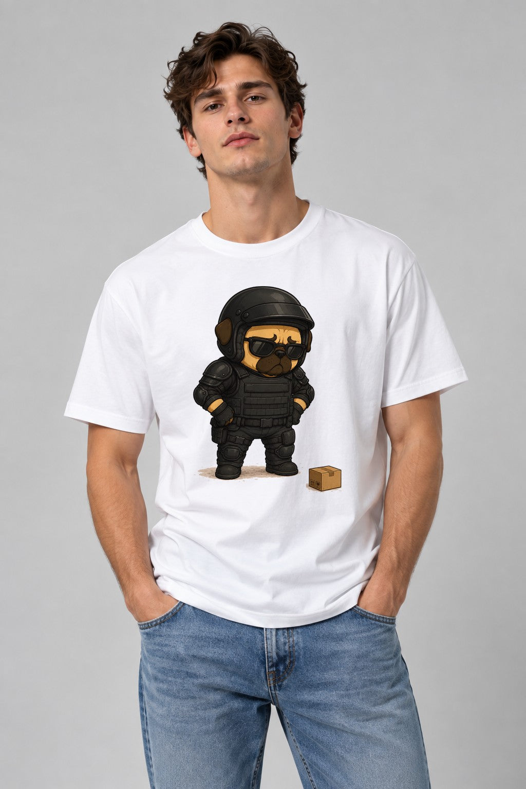 Bomb Squad SWAT Tactical Pug Dog Package Delivery Funny product image 1