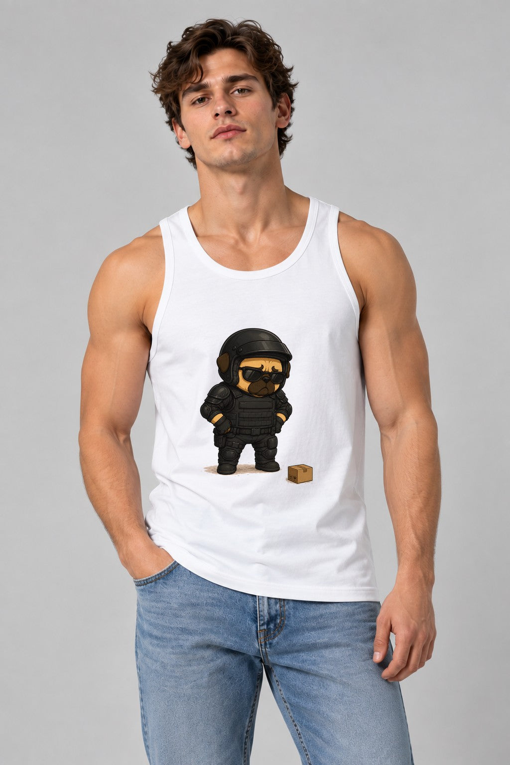 Bomb Squad SWAT Tactical Pug Dog Package Delivery Funny Humor