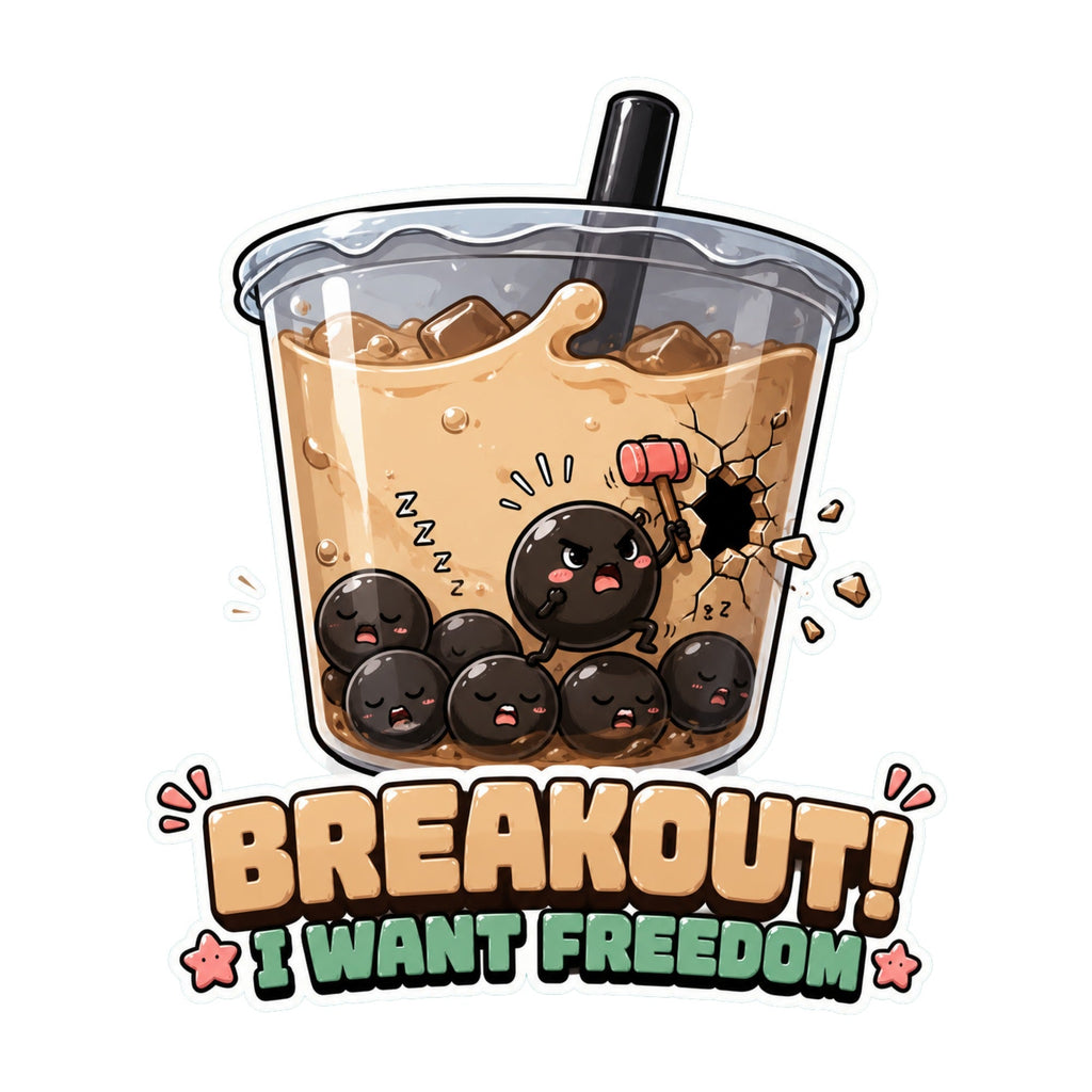 Breakout! I Want Freedom - Funny Boba Pearl Milk Tea product image 3