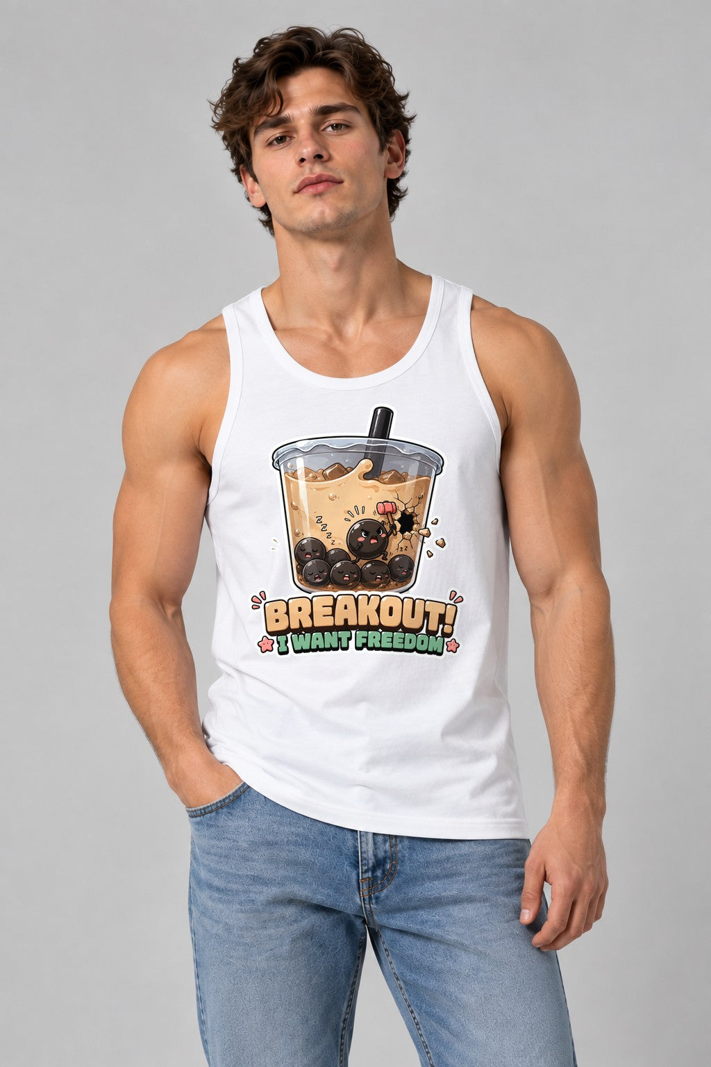 Breakout! I Want Freedom - Funny Boba Pearl Milk Tea product image 1