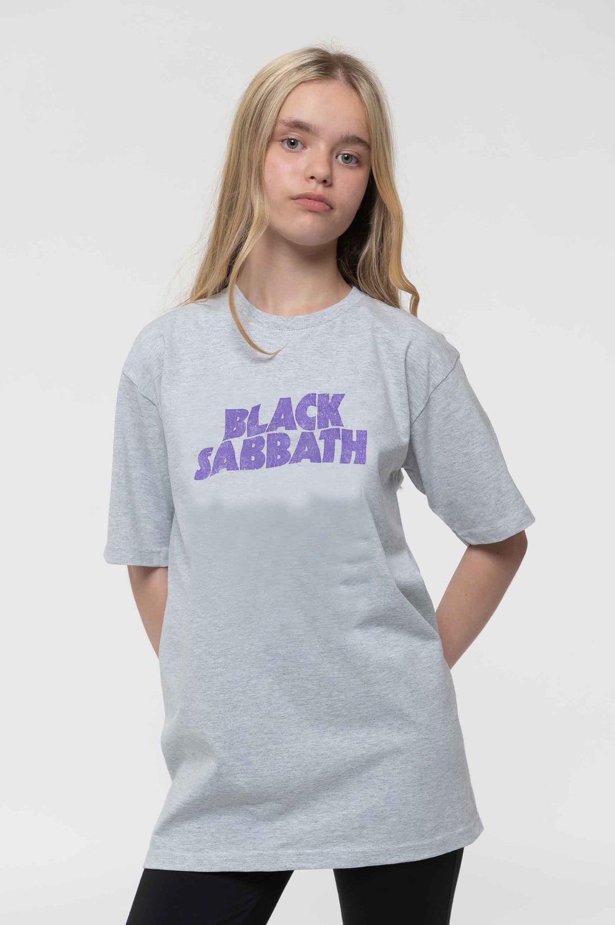 Black Sabbath Kids Wavy Logo Heather T Shirt product image 1