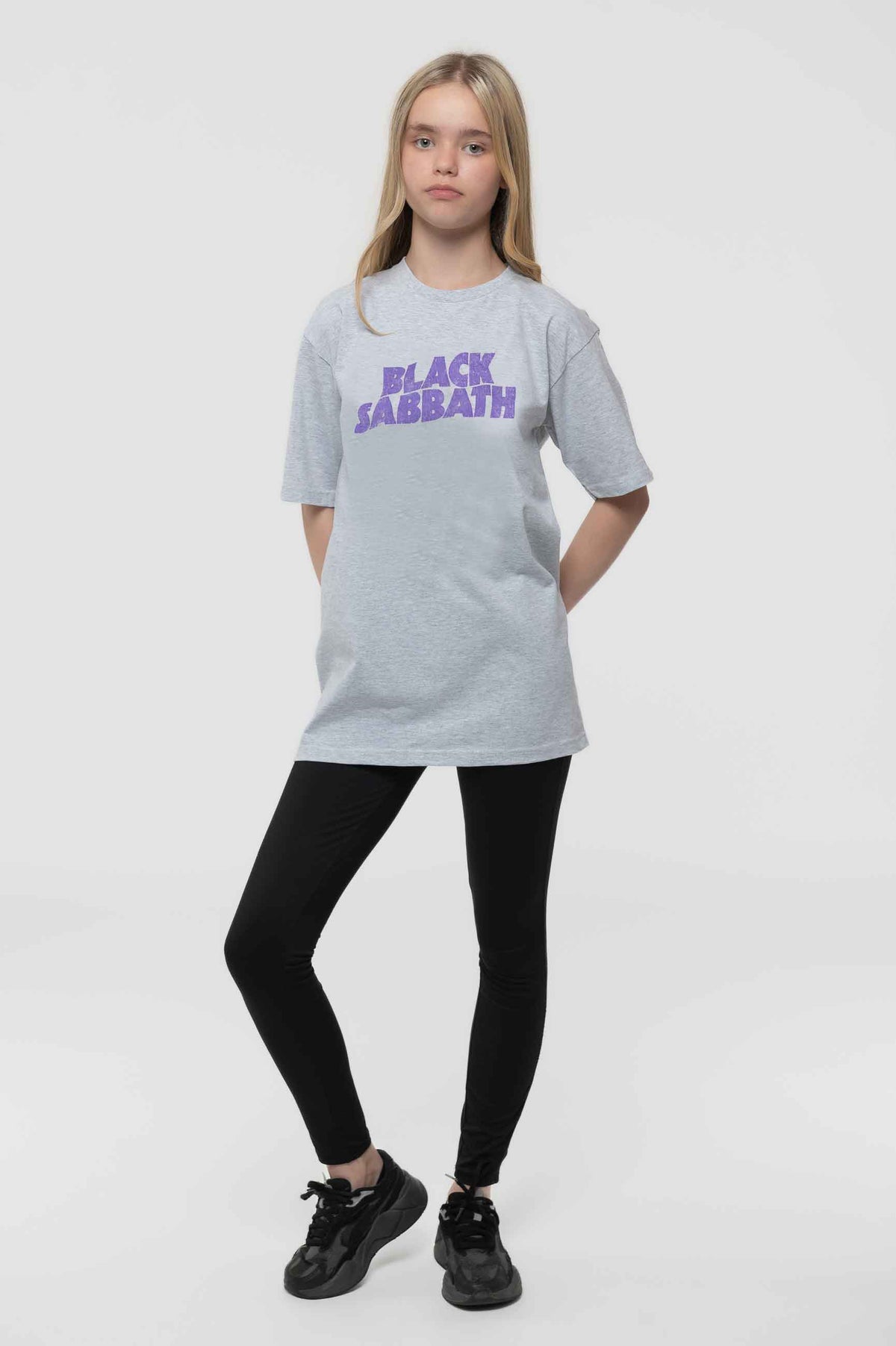 Black Sabbath Kids Wavy Logo Heather T Shirt product image 2