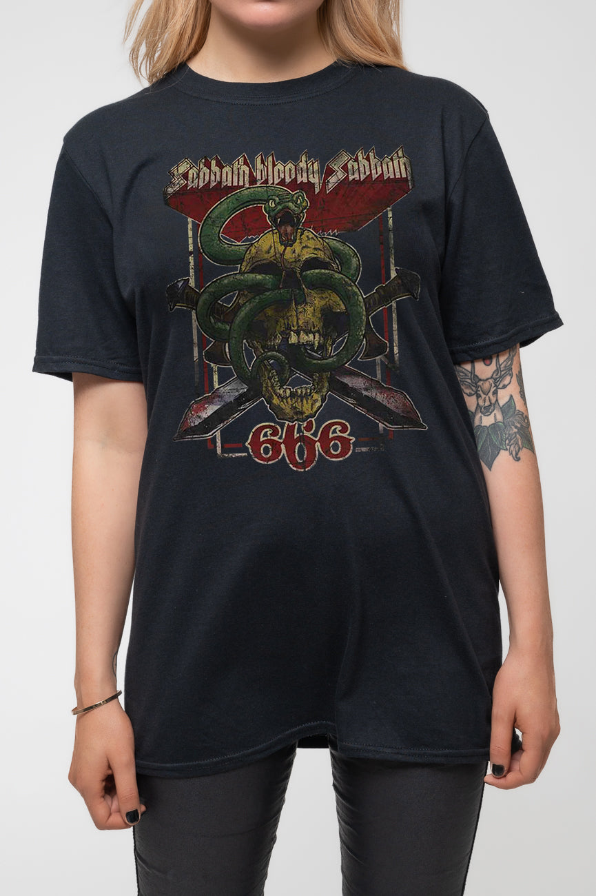 Black Sabbath Bloody 666 distressed logo T Shirt product image 3