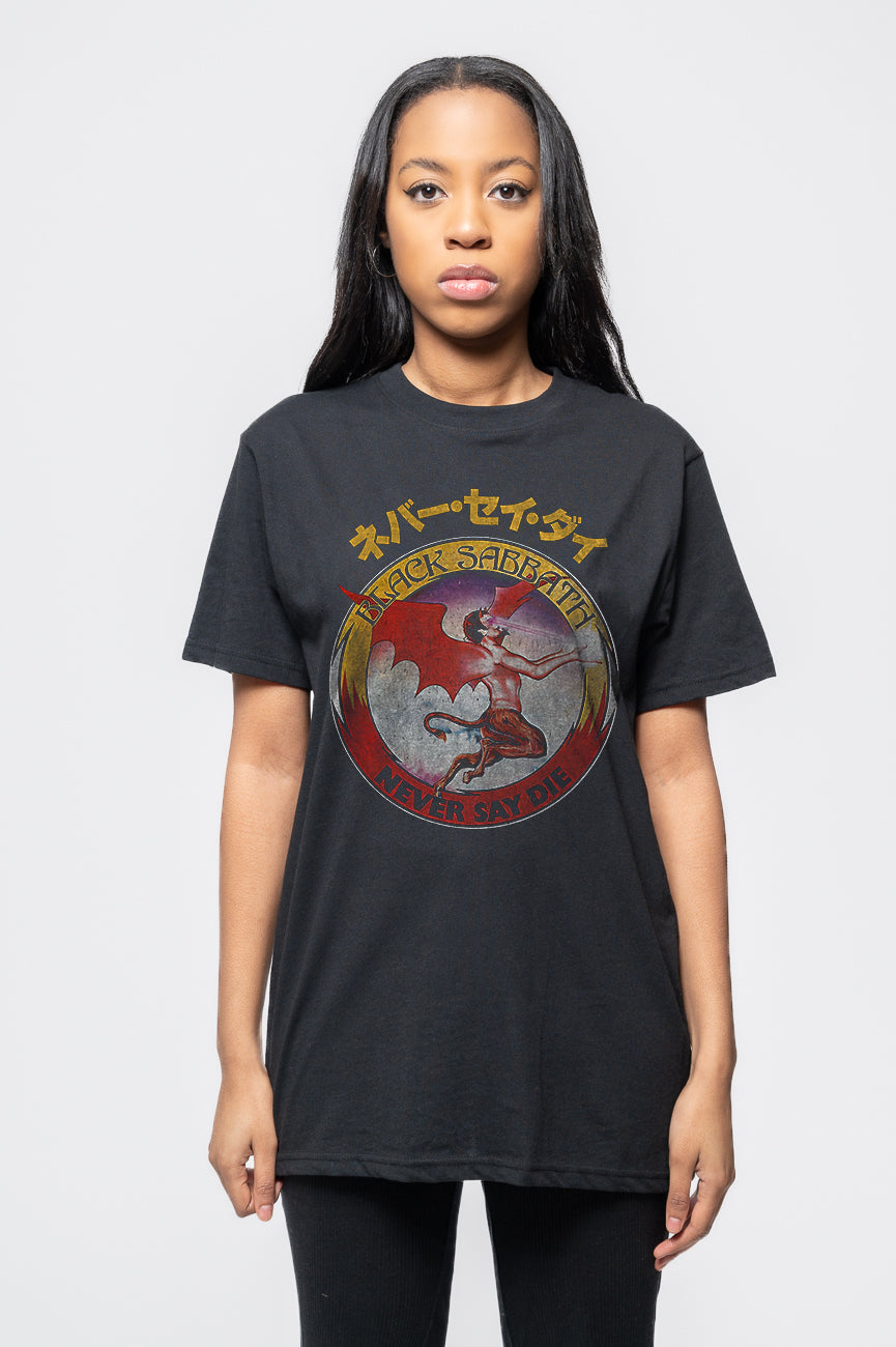 Black Sabbath Never Say Die Japanese Logo T Shirt product image 1