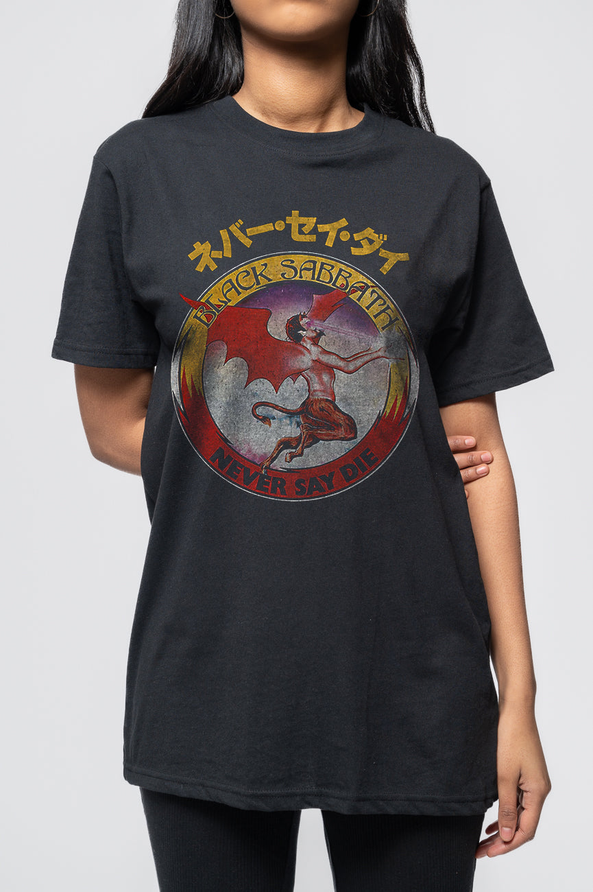 Black Sabbath Never Say Die Japanese Logo T Shirt product image 3