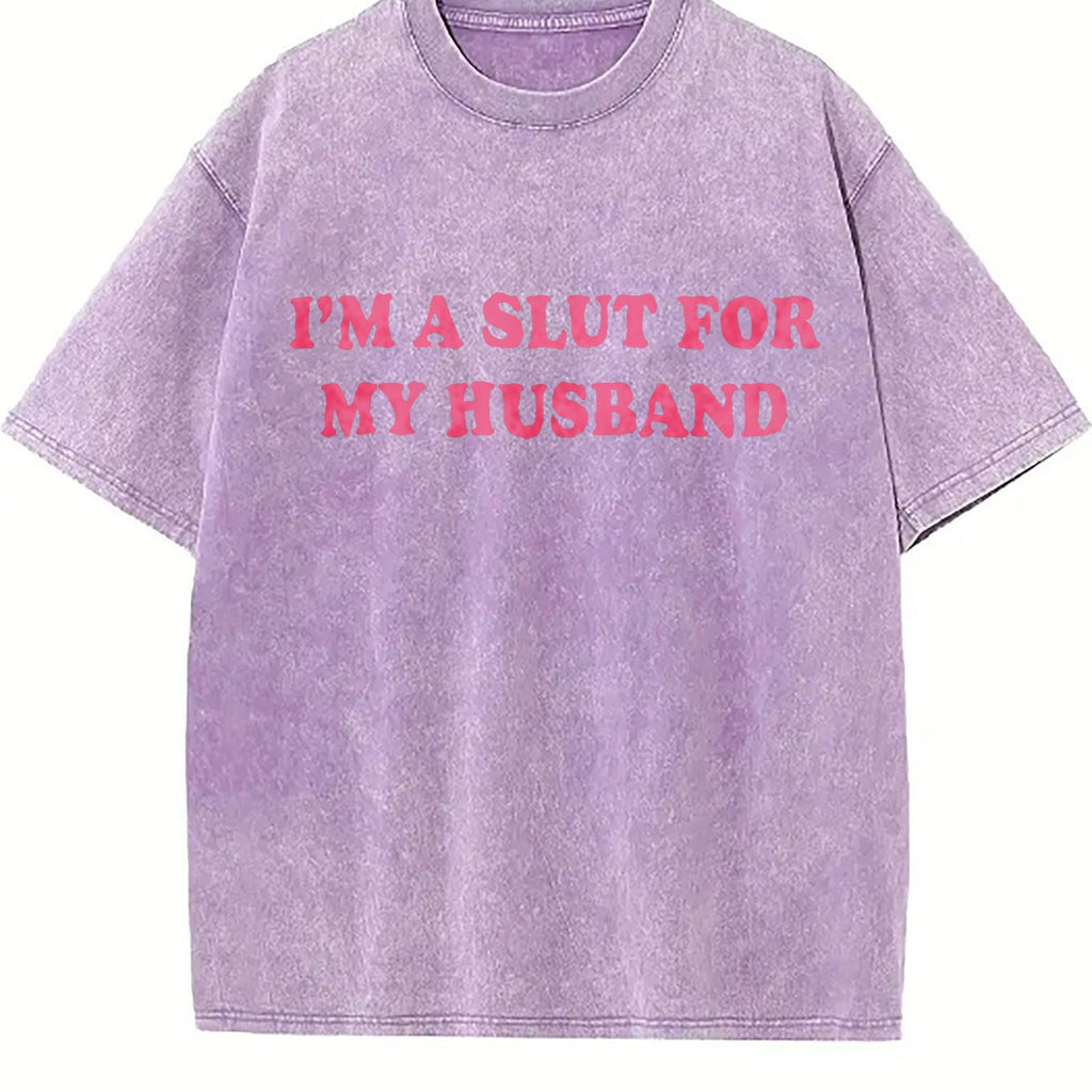 Im A Slut For My Husband Vintage Washed T-Shirt product image 6