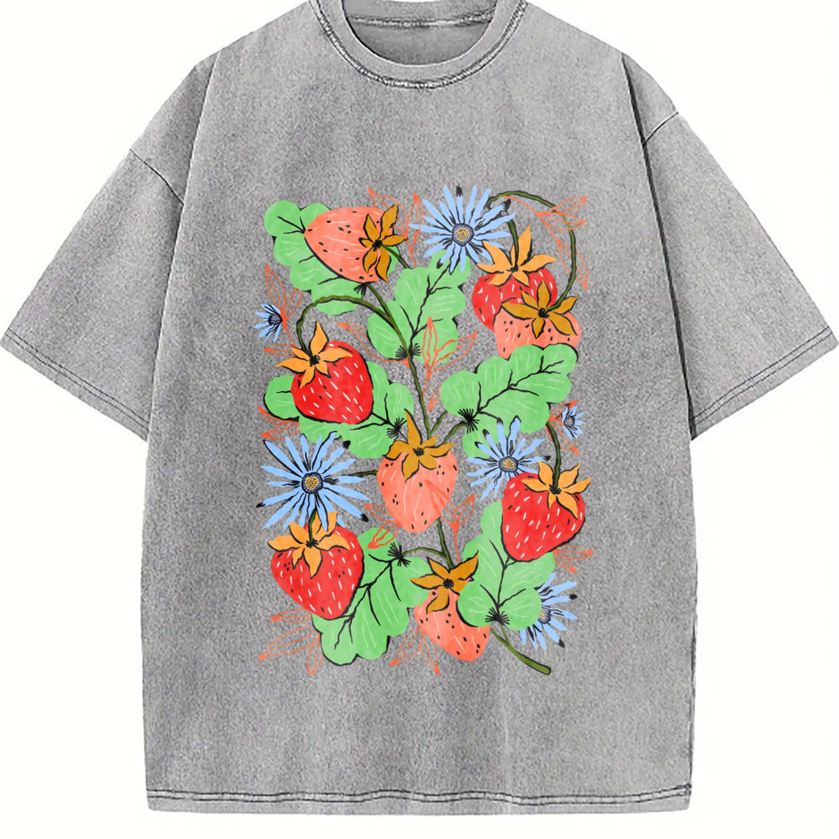 Strawberry Garden Roaming Vintage Washed T-Shirt product image 5