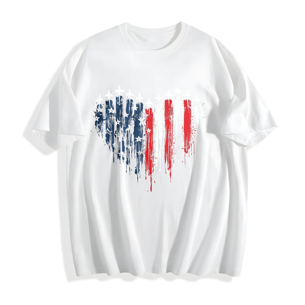 Patriotic Jet Heart Cotton T-Shirt product image 2