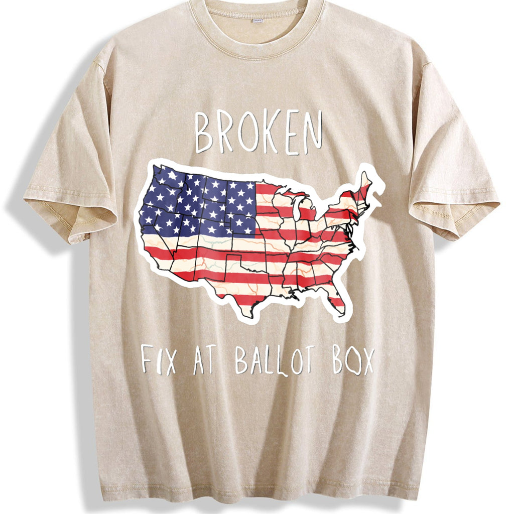 Funny Political USA Broken Fix At Ballot Box Vintage Washed product image 1