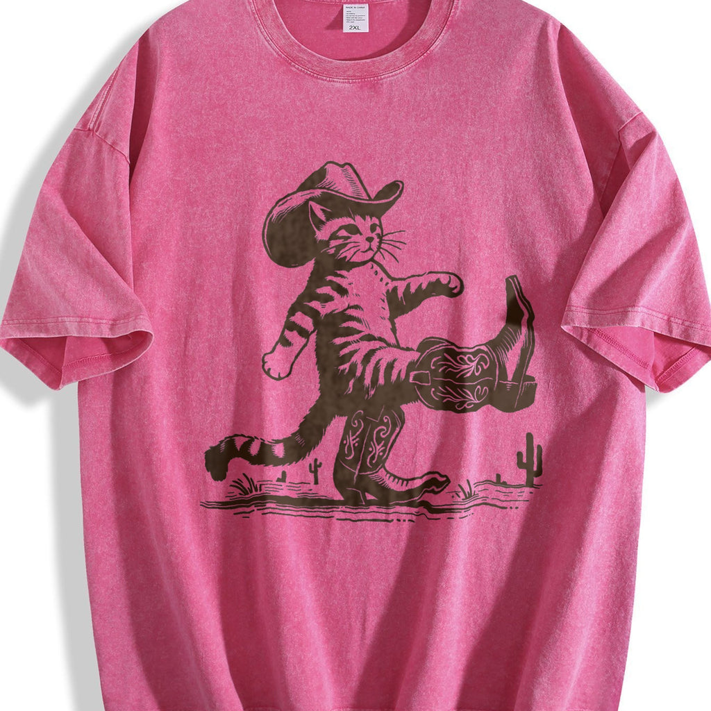 Cowboy Cat Vintage Washed T-Shirt product image 7
