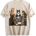Five Cats Playing Poker Vintage Washed T-Shirt product image 1