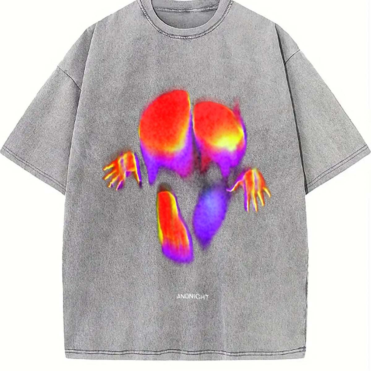Midnight Thermal Face Art Vintage Washed T-Shirt product image 5
