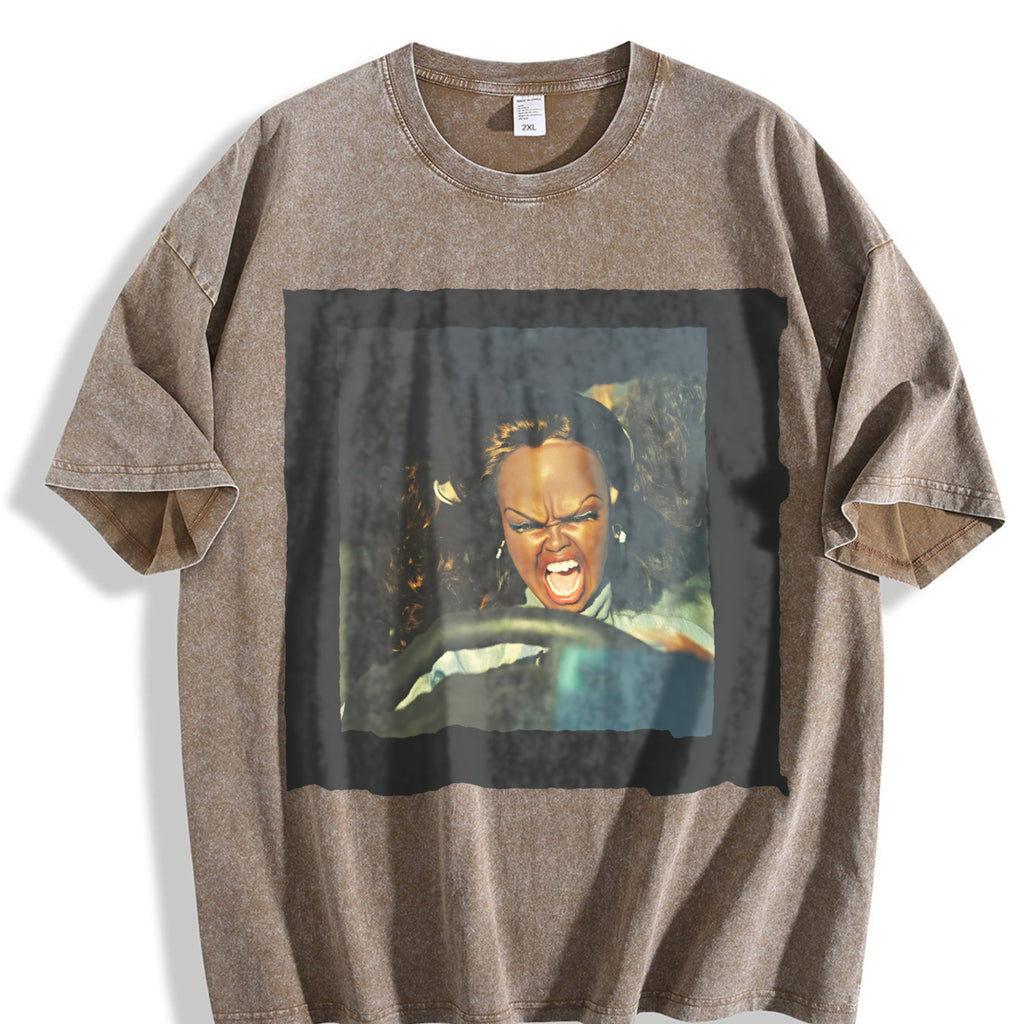 Angry Doll Driving Vintage Washed T-Shirt product image 3