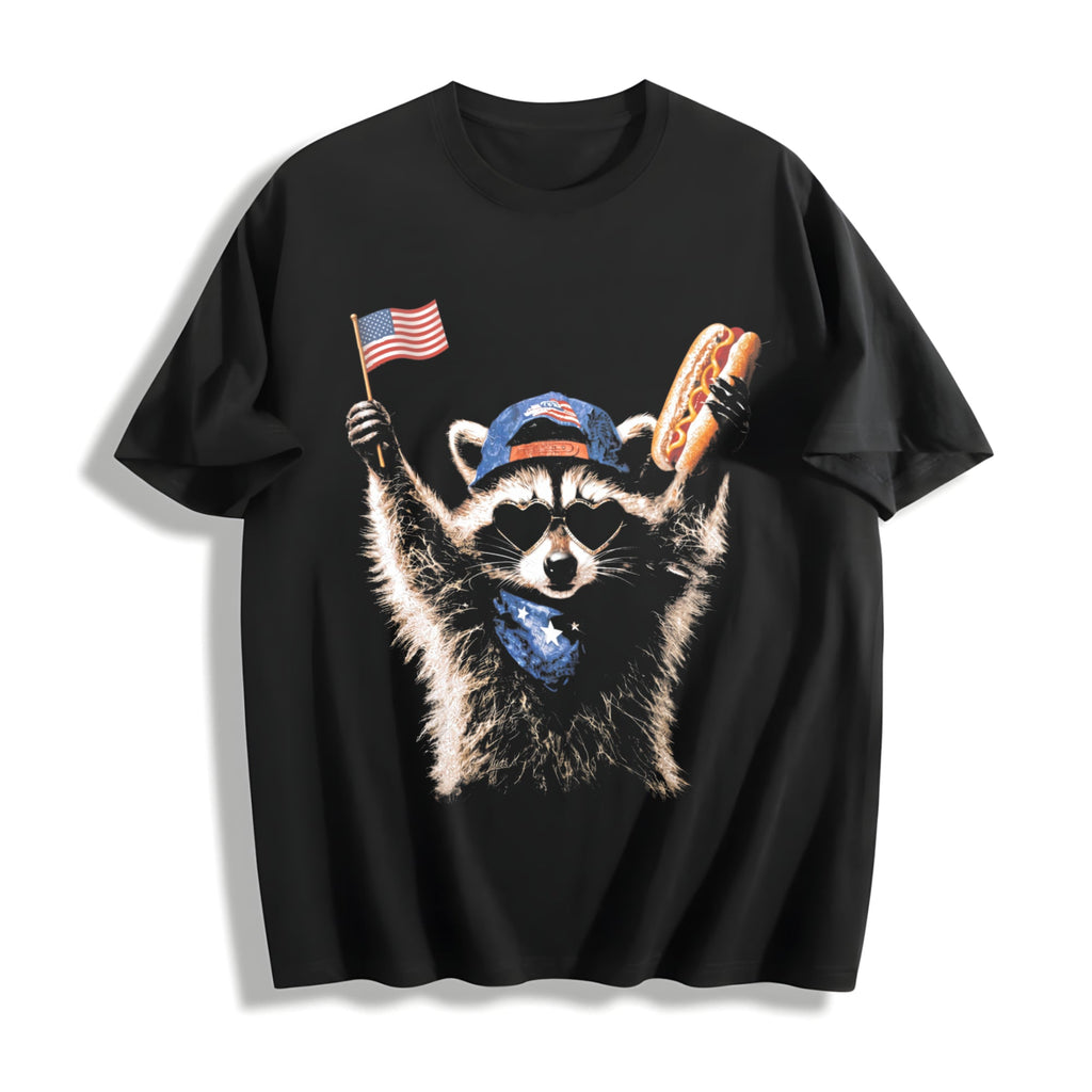 Feral Raccoon Cotton T-Shirt product image 1