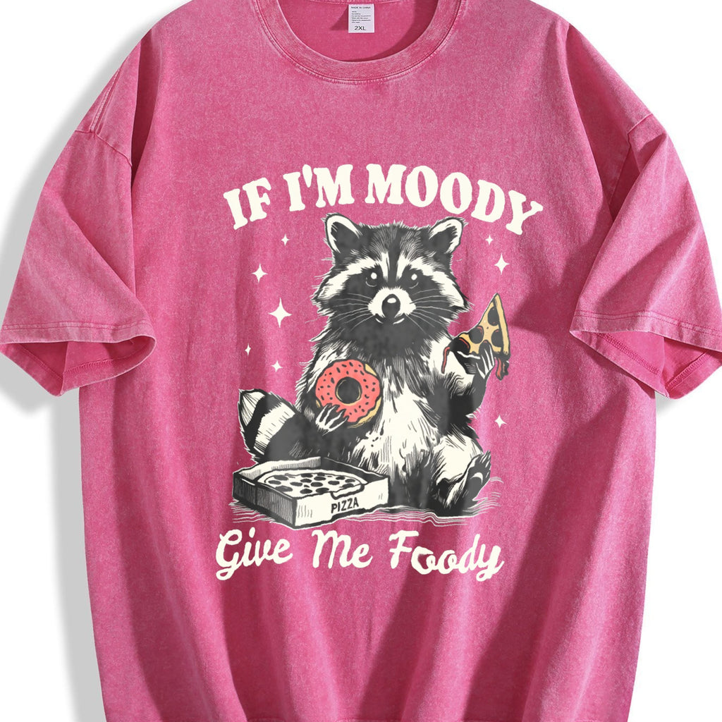 Raccoon If I'm Moody Give Me Foody Vintage Washed T-Shirt product image 7