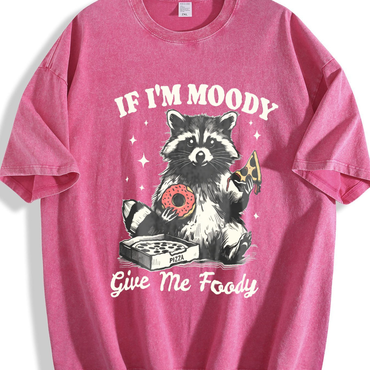 Raccoon If I'm Moody Give Me Foody Vintage Washed T-Shirt product image 7