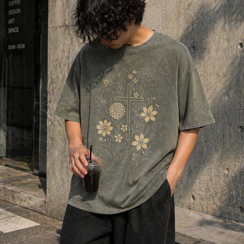 Christian Cross Vintage Washed T-Shirt product image 11