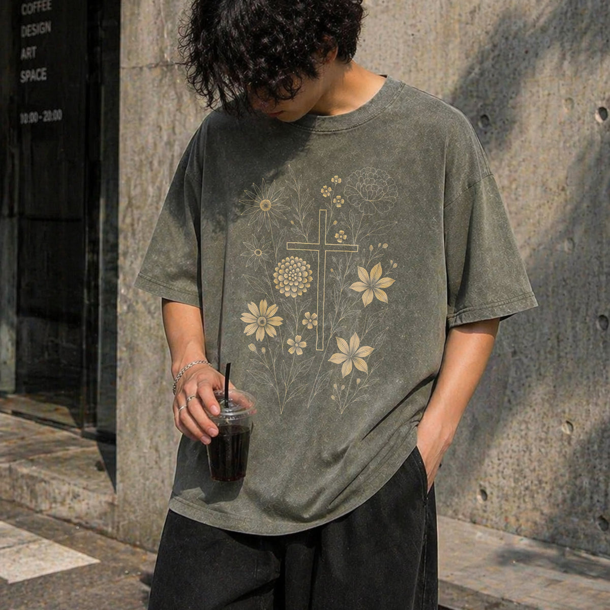 Christian Cross Vintage Washed T-Shirt product image 11