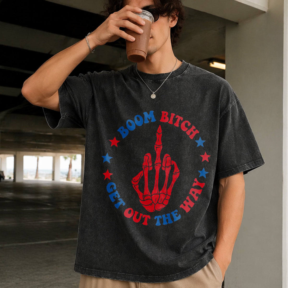 Boom Bitch Get Out The Way Vintage Washed T-Shirt product image 9