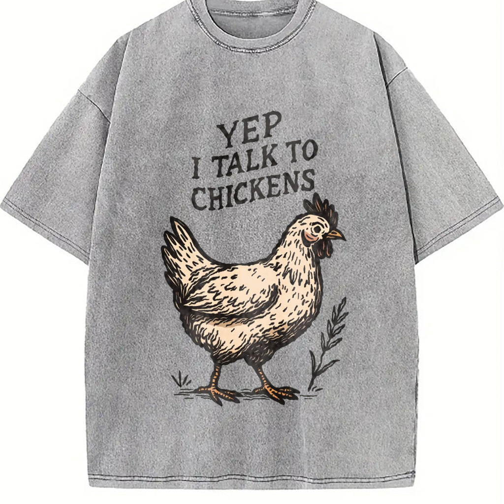 Yep I Talk To Chickens Vintage Washed T-Shirt product image 5