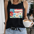 Floral Patriotic USA Women's Tank Top