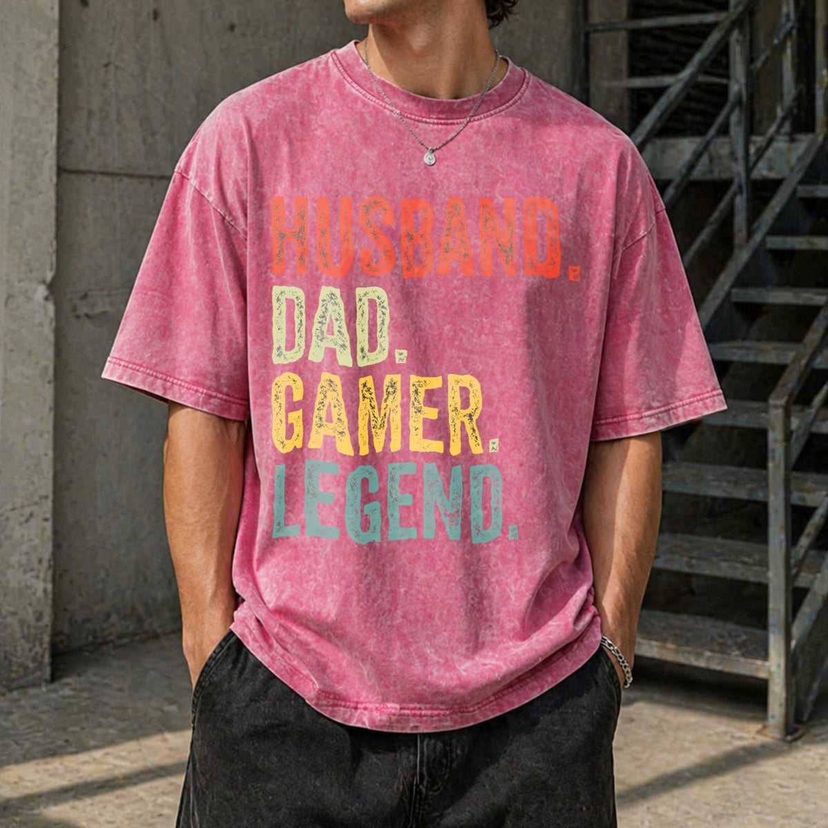 Gamer Dad Legend Vintage Washed T-Shirt product image 7