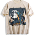 Wolf Howling Y2K Teenager Vintage Washed T-Shirt product image 1