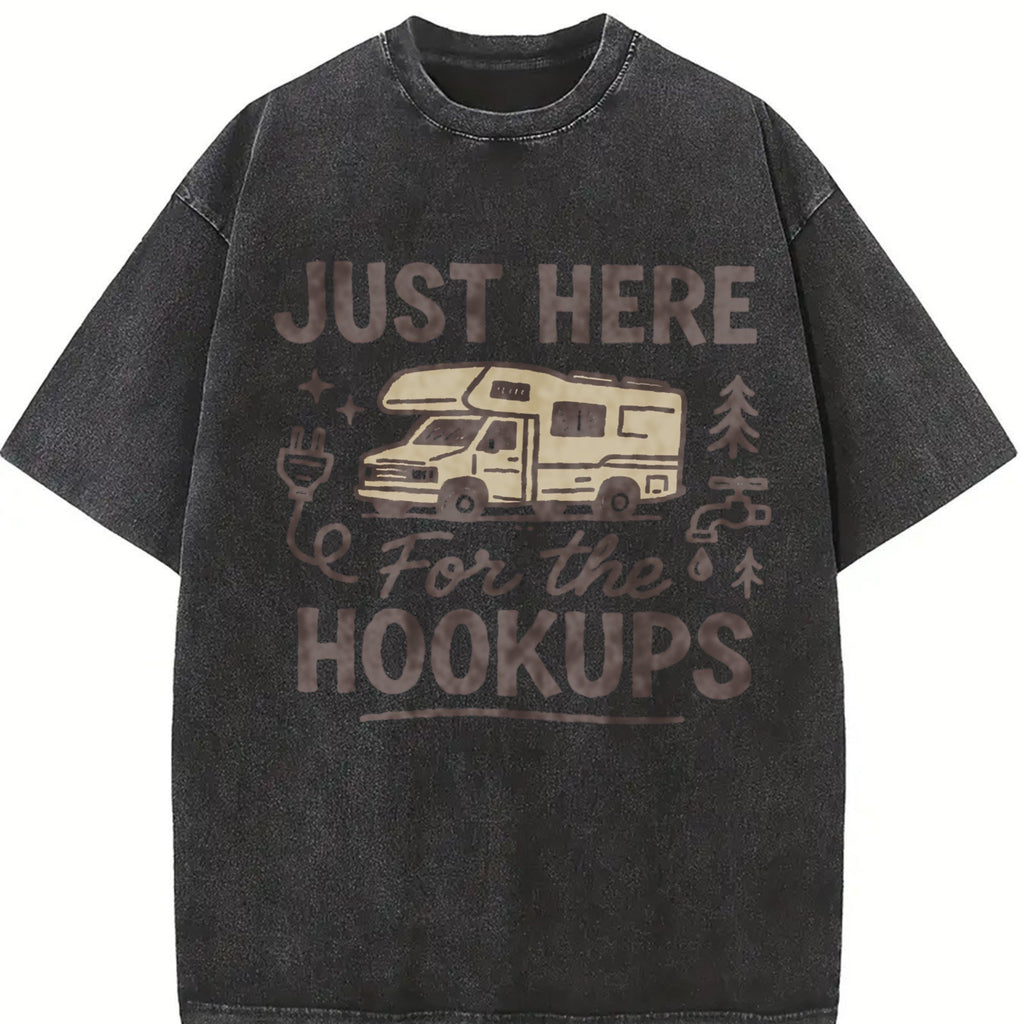 Just Here For The Hookups Rv Vintage Washed T-Shirt product image 2