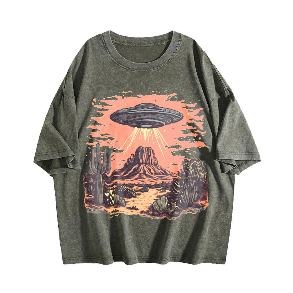UFO In Dessert Y2K Vintage Washed T-Shirt product image 4