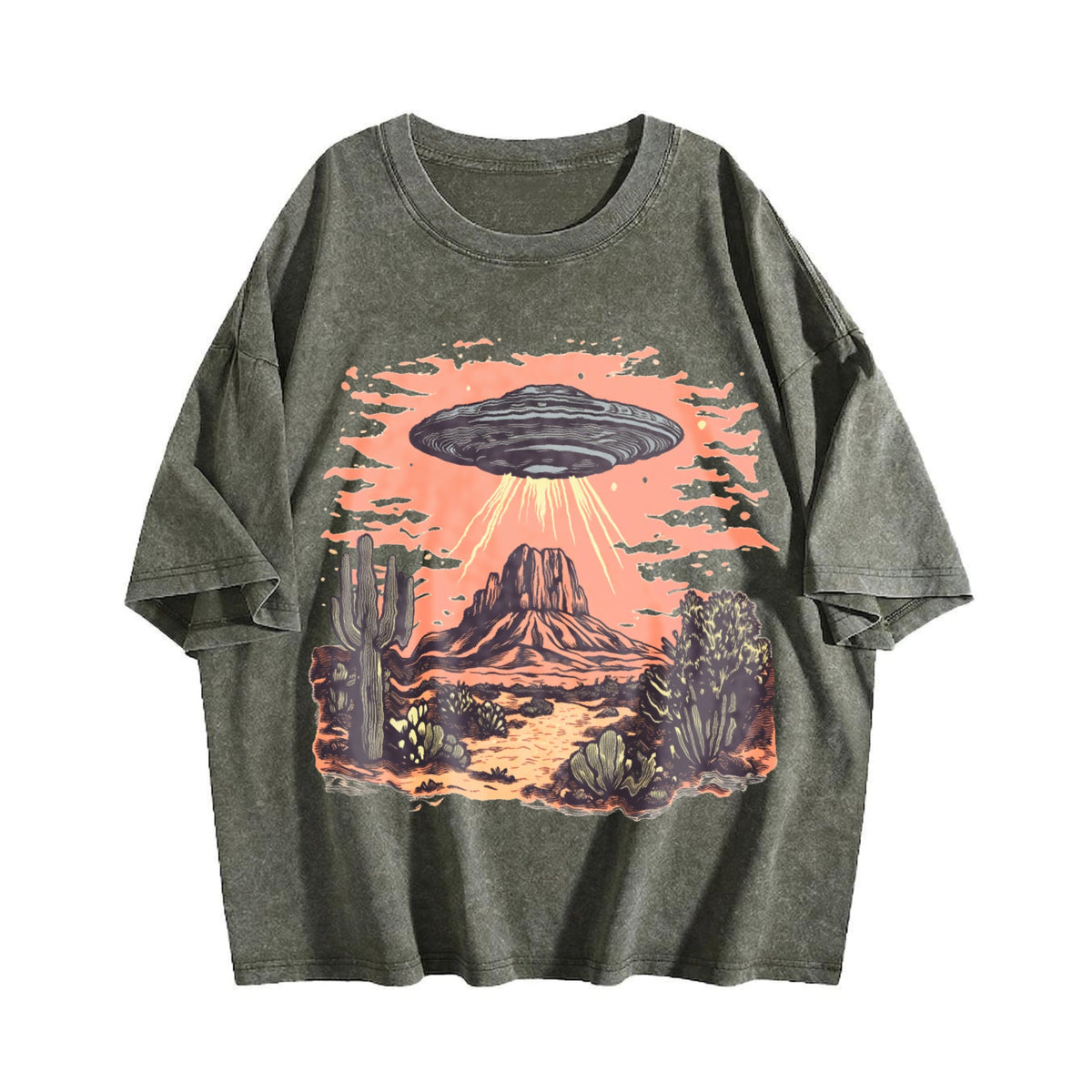 UFO In Dessert Y2K Vintage Washed T-Shirt product image 4