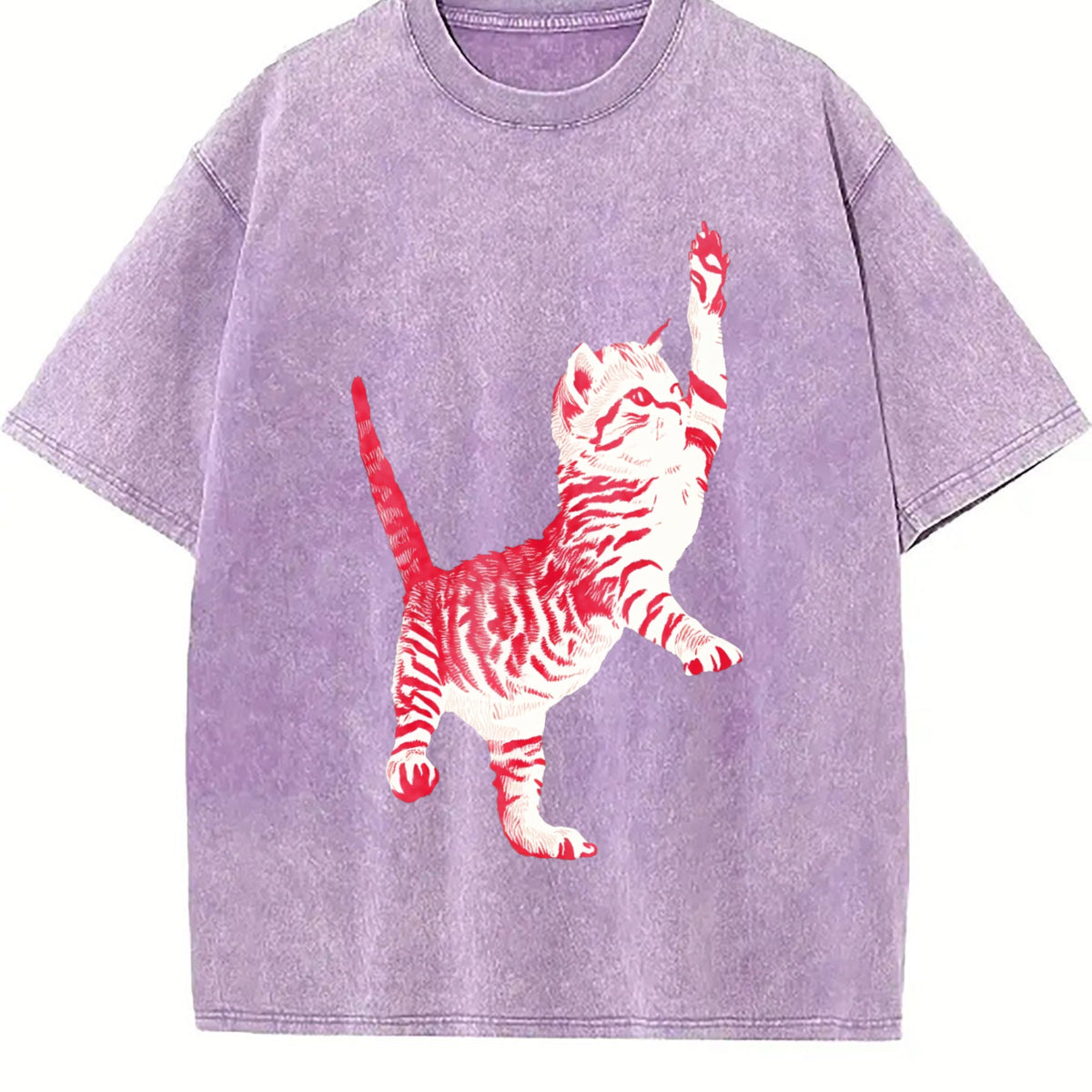 Playful Cat Vintage Washed T-Shirt product image 6