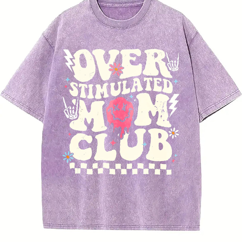 Overstimulated Mom Club Vintage Washed T-Shirt product image 6